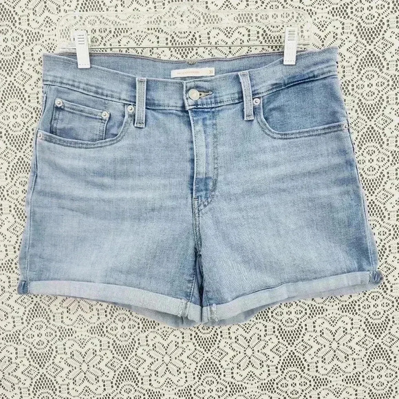 Levi's Mid Length Jean Shorts Fold hem Stretched Women's 31 - Picture 1 of 6